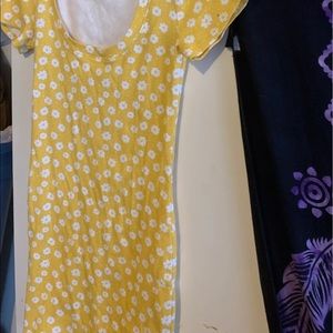 Yellow daisy mini dress